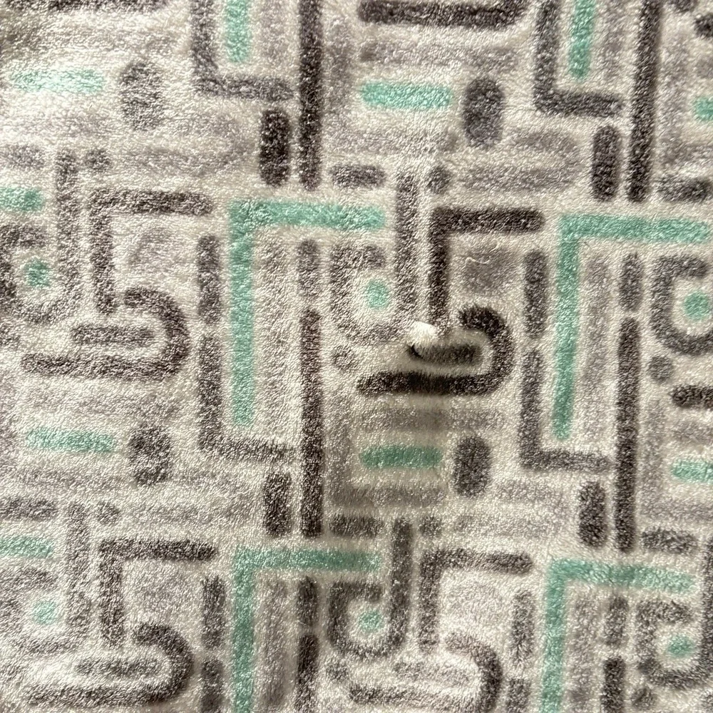 Luvable Friends Gray White Green Baby Blanket 30